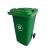 Container deșeuri Leziter 240L verde, HDPE cu roți și capac etanș, standard EN-840