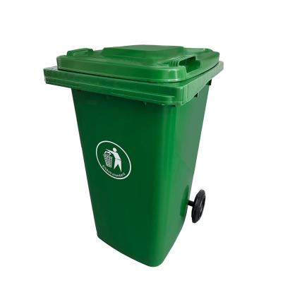 Container deșeuri Leziter 240L verde, HDPE cu roți și capac etanș, standard EN-840