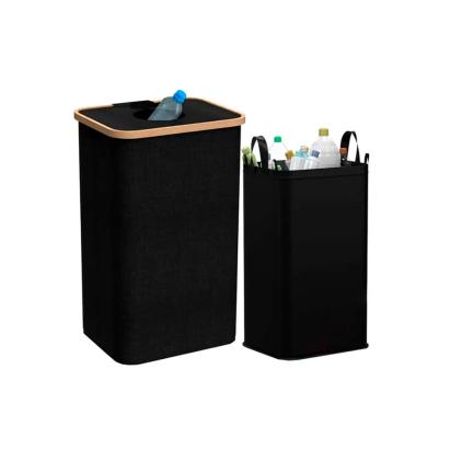 Colector selectiv pentru sticle Leziter 100L, negru, cu sac detașabil