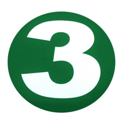 Abțibild auto normă poluare Euro 3, rotund, diametru 22 cm