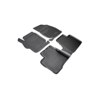 Set covoare cauciuc tip tavita pentru Peugeot 301 2012–2021, 4 piese, negru