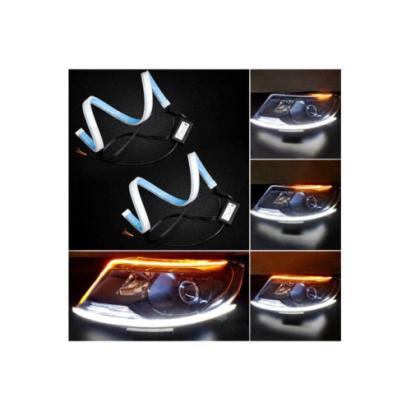 Set bandă DRL 45 cm 12V cu semnalizare dinamică, 2 buc (YEL01-45cm)