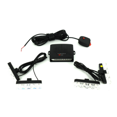 Lampă LED stroboscopică profesională 12–24V, set 4 module, lumină albastră 110-V44C