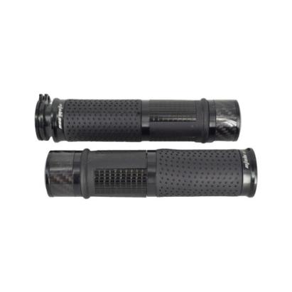 Mânere ghidon moto universale antialunecare, cauciuc cu inserții carbon, negre