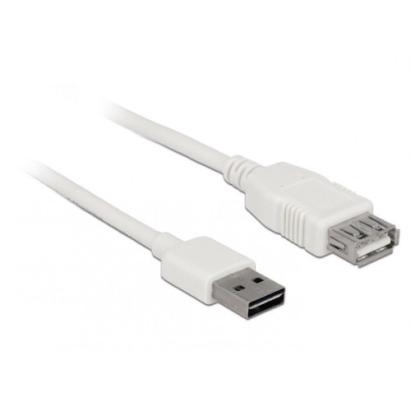 Cablu prelungitor USB 2.0 1,8 m MIV, alb, USB-A tata la USB-A mama