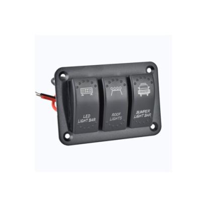 Panou cu 3 întrerupătoare pentru accesorii auto 12/24V, 20A (SPA03)