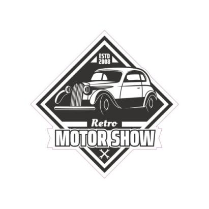 Abțibild Retro Motor Show 13 cm din ORACAL – TAG 018/T2, stil vintage