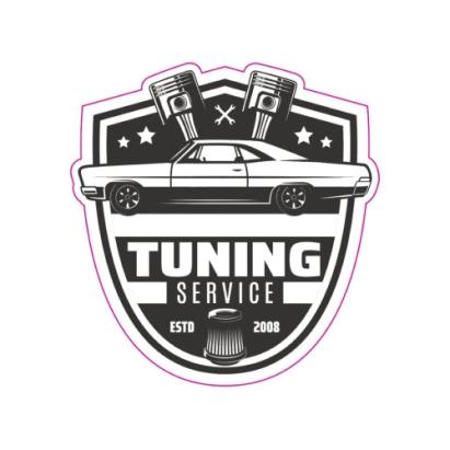 Abțibild TAG Retro Tuning Service din ORACAL, 13 cm – Cod TAG 019/T2