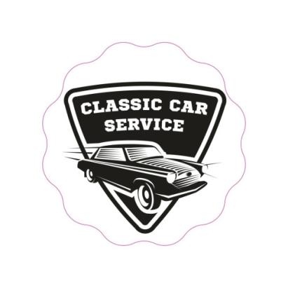 Abțibild „Classic Car Service” din autocolant Oracal, 19,5 cm (TAG 003/T4)