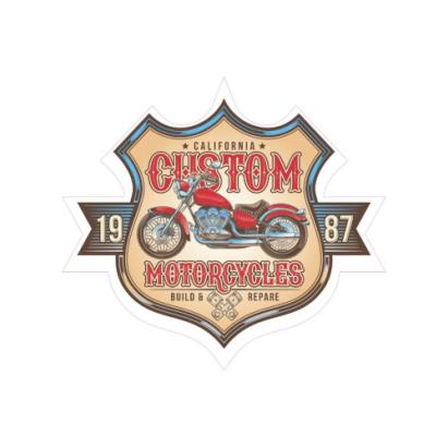 Abțibild „Custom Motorcycles” din Oracal, 15 cm, cod TAG 034/T2