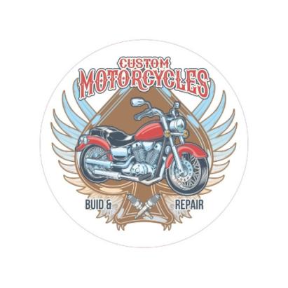 Autocolant motocicletă „Custom Motorcycles” ORACAL, 15 cm (TAG 035/T2)