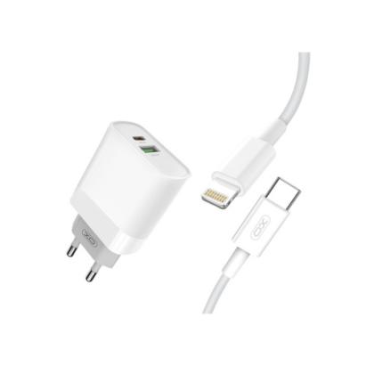 Încărcător rețea 20W QC3.0 USB-A/USB-C cu cablu Lightning 1 m, alb