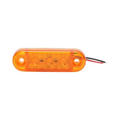 Lampă laterală LED galbenă 12–24V, 3 LED-uri, corp compact (BK69484)
