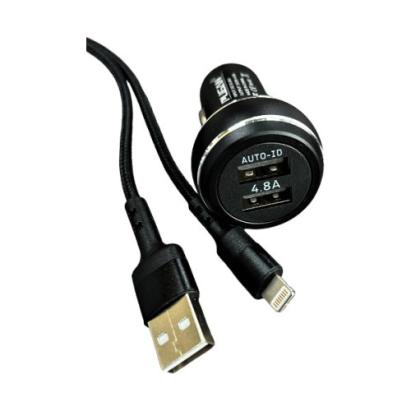 Încărcător auto 4.8A cu cablu Lightning, 12–24V, PG-260I Premium