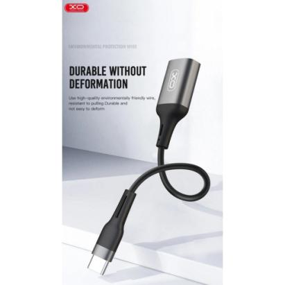 Cablu adaptor OTG USB 2.0 la USB-C, 480 Mbps, 15 cm, negru (XO NB201)