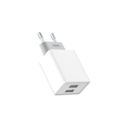 Încărcător priză USB 2.4A cu 2 porturi, alb, XO L65EU