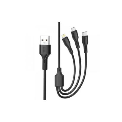Cablu 3 în 1 pentru încărcare 2.4A și transfer date Micro USB/Type-C/Lightning XO-NB230-31