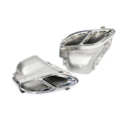 Set ornamente toba argintii inox 304 pentru Mercedes Clasa C W205/S205 AMG (2 buc)