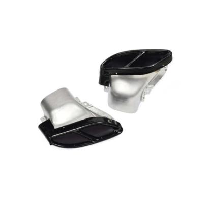 Set ornamente toba negru inox 304 pentru Mercedes Clasa C W205/S205 AMG (2 buc)