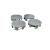 Set 4 capace jante 60 mm argintiu, plastic rezistent, montaj prin presare