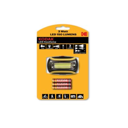 Lanternă frontală LED Kodak 3W, 150 lumeni, 3 moduri, IP44, autonomie 7 h