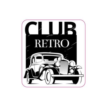 Abtibild auto Club Retro din vinil ORACAL, 8,5 x 8,5 cm
