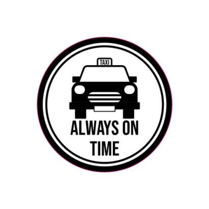 Abtibild auto „Always On Time” pentru masina, Oracal, 8,5 x 8,5 cm