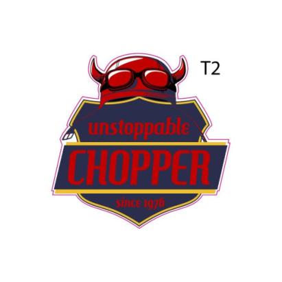 Abtibild Chopper „Unstoppable” din vinil ORACAL, 8 x 9,5 cm (TAG 073/T2)