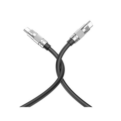 Cablu USB-C la USB-C din silicon 60W Quick Charge, 1,2 m, negru XO-NBQ228B