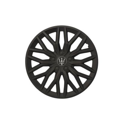 Set 4 capace roti Evo 15 inch negru mat pentru jante din otel, ABS durabil