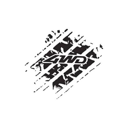 Abțibild auto 4WD decorativ 60x45 cm, pentru exterior și interior, PK-3