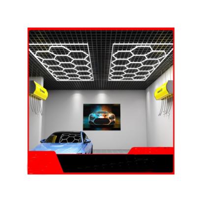 Set lumini LED hexagonale 636W 6000K alb rece pentru garaj, atelier si showroom auto