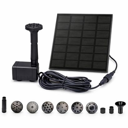 Fântână solară Leziter 15 cm cu pompă 180 L/h și duze multiple pentru iaz