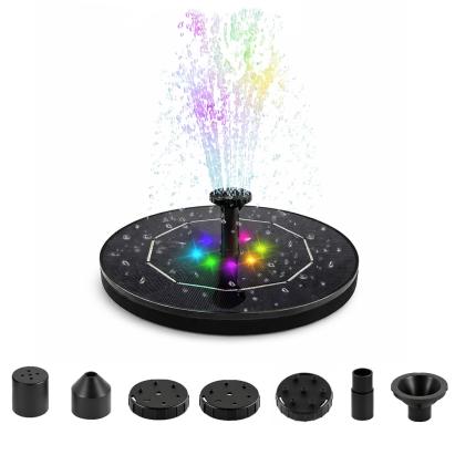 Fântână solară Leziter pentru iaz, cu LED 7 culori și duze multiple, 16 cm