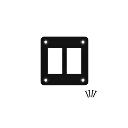 Panou din aluminiu pentru 2 întrerupătoare tip Rocket, negru, LB016A-2