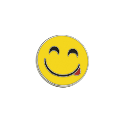 Set 3 ornamente auto smiley cromate din metal, 36 mm, autocolante (XT-10)