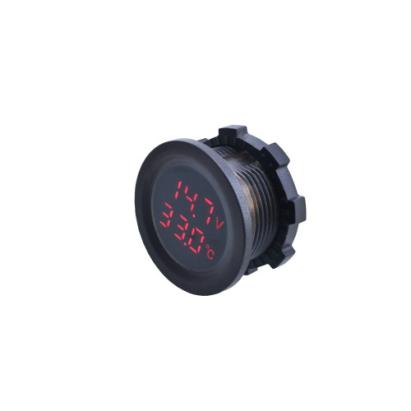Voltmetru digital cu termometru pentru 12–24V, afișaj roșu, montaj în panou (DS4052)