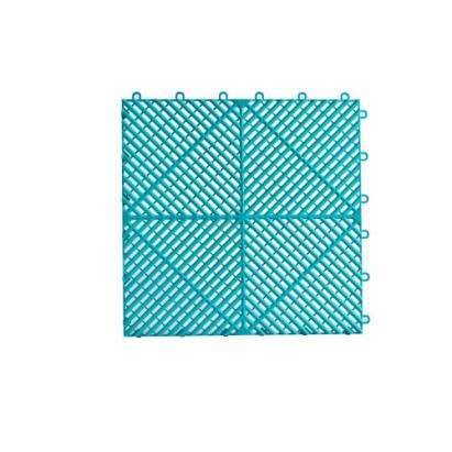 Pardoseală modulară ventilată din PP 40x40x1,8 cm pentru garaj, trafic intens, verde turcoaz