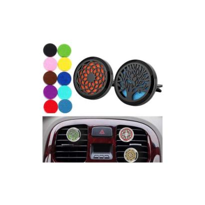Difuzor auto aromaterapie cu clips pentru grila de ventilatie, inox, 10 discuri