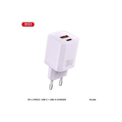 Încărcător de rețea XO-L149 cu PD 30W, USB-C 30W + USB-A 18W