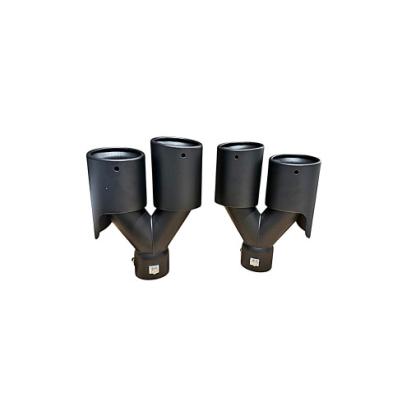 Ornament tobă dublă negru mat, intrare 60 mm, ieșire 2x80 mm (dreapta/stânga)