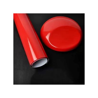 Rola folie auto autocolant PVC rosu lucios 1,52 m x 30 m, cu eliminare bule (Cod 9217)