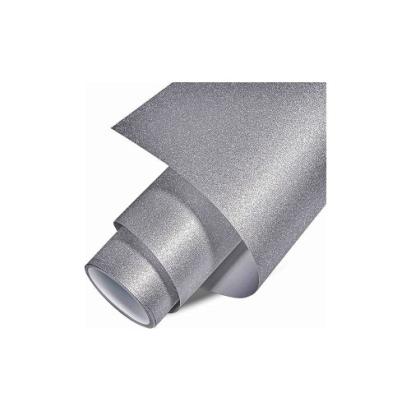 Rola folie auto autocolant PVC argintie glitter mat 1,52 m x 30 m, anti-bule