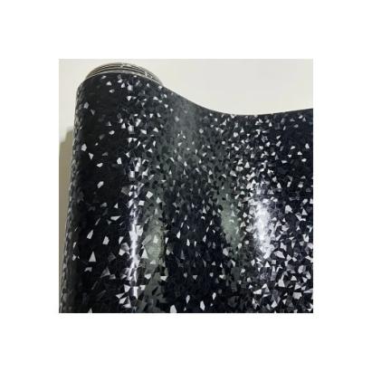 Folie auto autocolantă PVC negru 3D 1.52 x 1 m, tehnologie anti-bule (KM1009)