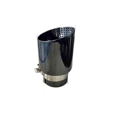 Ornament toba auto negru din inox, intrare 63 mm, montaj universal TY-E234