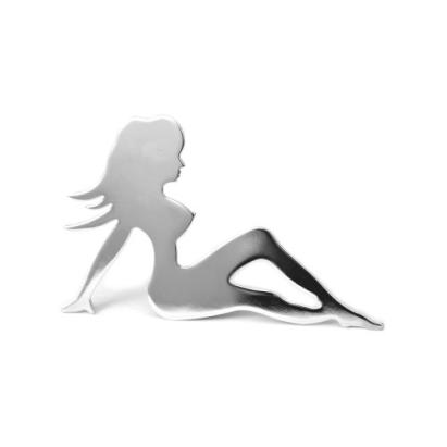 Ornament auto pentru geam cu ventuză, siluetă cromată (ABS) PE-139