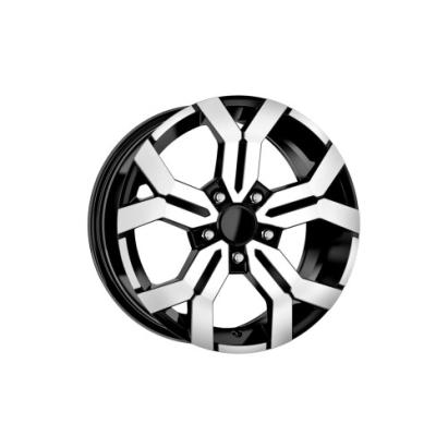 Set 4 jante aliaj DY1266 KM 16" 7J, 5x114.3, ET40, Diamond Cut, negru-polisat