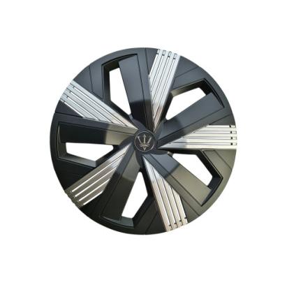 Set 4 capace roti Evo 16 inch negru-argintiu pentru jante din otel, OEM