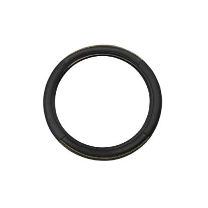 Husă volan auto premium M 38 cm, imitație piele, negru cu linie galbenă