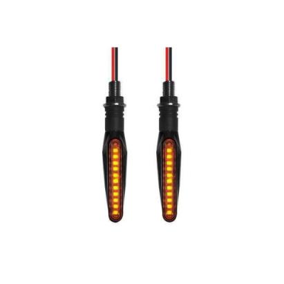Set semnalizări moto LED 12V cu DRL alb și semnal galben, montaj universal
